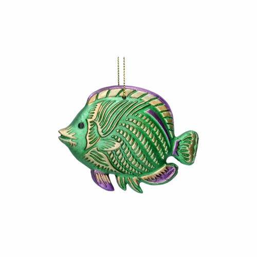Елочная игрушка Gisela Graham Рыбка перламутр зеленый Д8