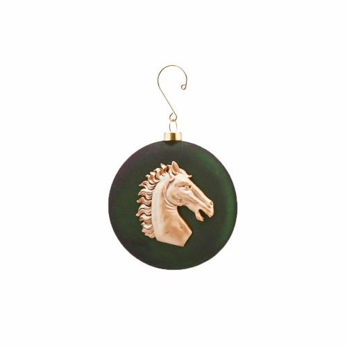 Ялинкова іграшка EDG Медальйон Кінь зелений Д10