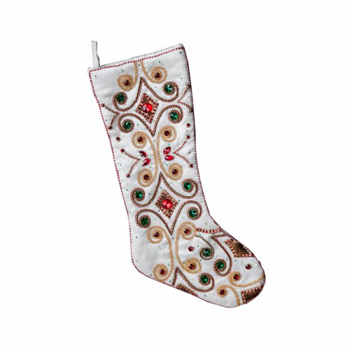 Новорічна шкарпетка ZELENA Infingo біло-червона
