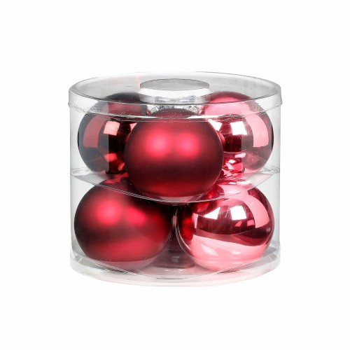 Новорічні кульки Inge Glas х6 Д10 вишневі ягідні глянцеві та матові