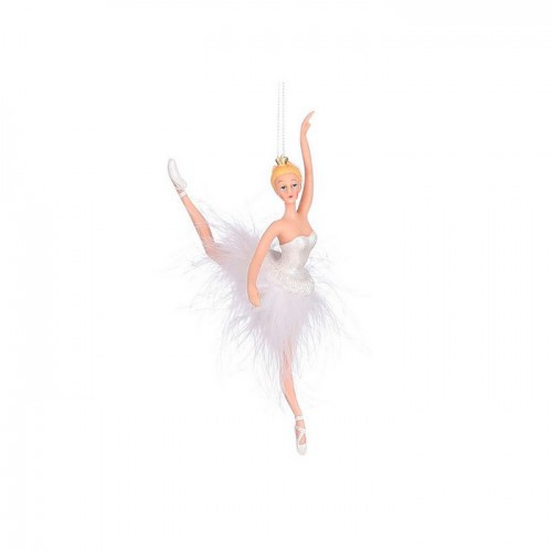 Елочная игрушка ZELENA Балерина белая Анна В18