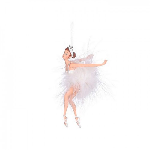 Елочная игрушка ZELENA Балерина белая Мари В18