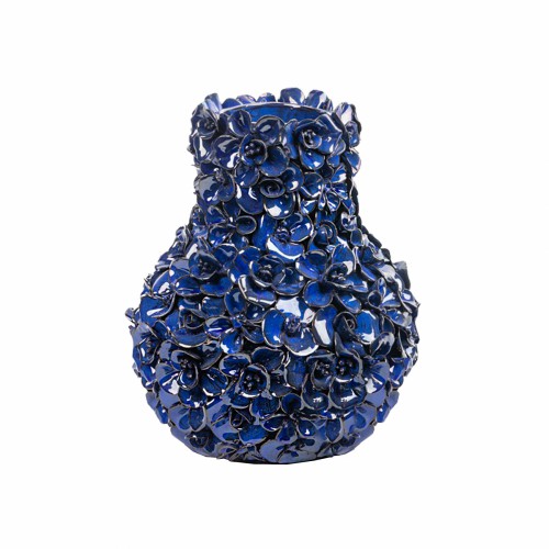 Ваза керамічна ZELENA Квіти сині В29