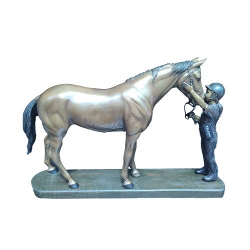Бронзовая статуэтка ZELENA Девочка с конем В37