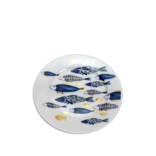 Десертная тарелка ZELENA Голубая рыбка Д21