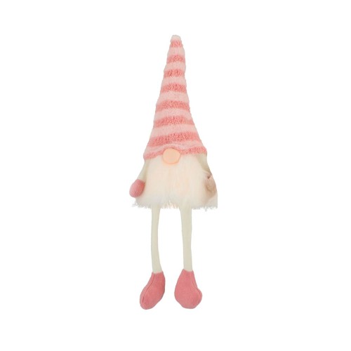 Новогодняя статуэтка ZELENA Гном в розовой шапке LED В57