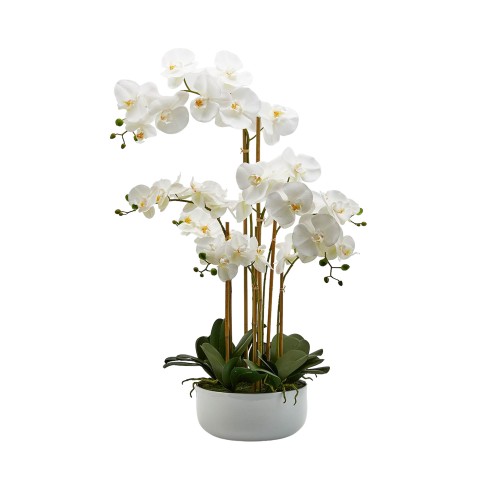 Искусственный вазон EDG Орхидея белая В84
