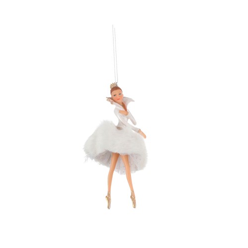 Ялинкова іграшка ZELENA Балерина біла В15