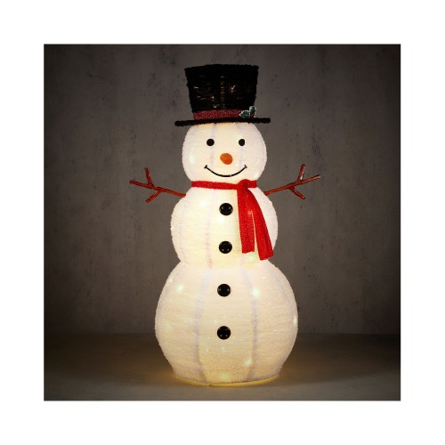 Светящаяся фигура ZELENA Снеговик теплый белый свет 100LED В120