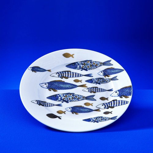 Десертна тарілка ZELENA Блакитна рибка Д21