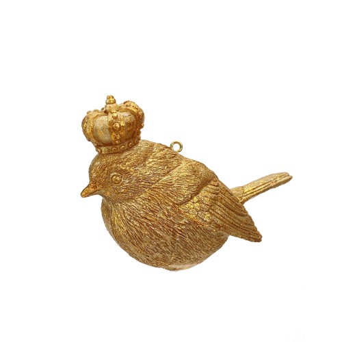 Ялинкова іграшка Gisela Graham Пташка в короні золота В10 а2