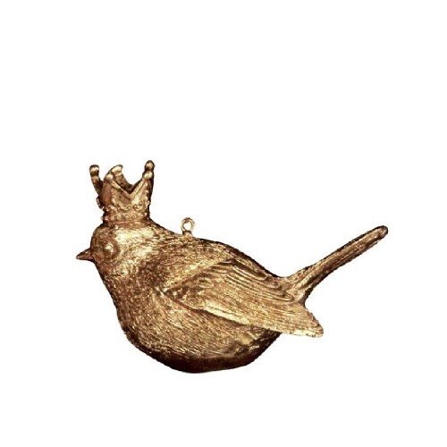 Ялинкова іграшка Gisela Graham Пташка в короні золота В10 а2