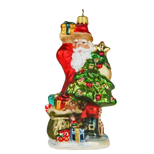 Елочная игрушка Komozja Санта с елочкой и подарками