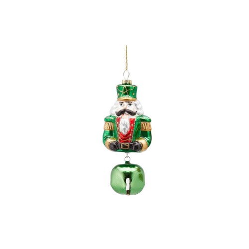 Ялинкова іграшка ZELENA Лускунчик з дзвіночком зелений