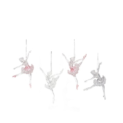 Ялинкова іграшка Gisela Graham Балерина прозора рожева В16 а4