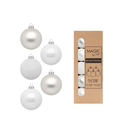 Новорічні кульки Inge Glas х20 Д6 білі