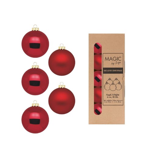 Новорічні кульки Inge Glas х20 Д6 темно-червоні