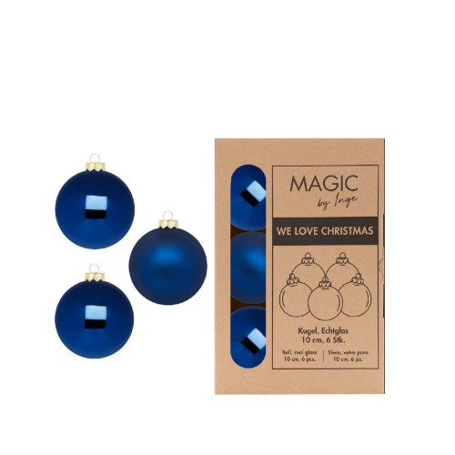 Новорічні кульки Inge Glas х6 Д10 темно-сині