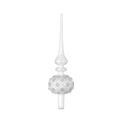 Верхівка на ялинку Inge Glas Квіти з кристалами біла В31