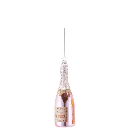 Ялинкова іграшка EDG Пляшка Шампанського рожева В15