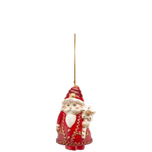 Ялинкова іграшка EDG керамічна Санта червоний В10