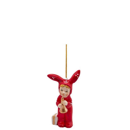 Ялинкова іграшка EDG керамічна Хлопчик з дудочкою В11