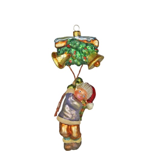 Ялинкова іграшка Komozja Хлопчик із різдвяним вінком В17