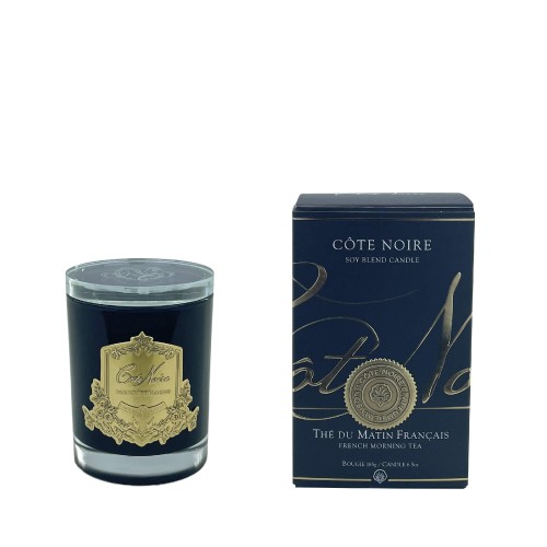 Аромасвічка Cote Noire 185г з кришталевою кришкою Французький ранковий чай золото