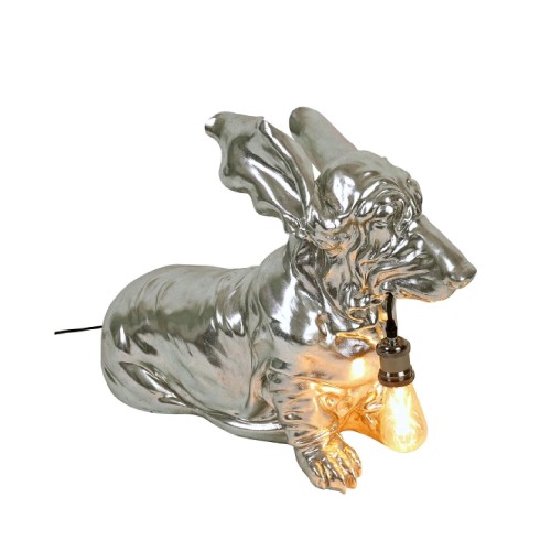 Настольная лампа ZELENA Собака серебряная Д69