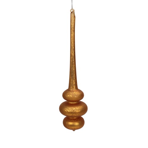 Елочная игрушка ZELENA Сосулька золотая кракле В28