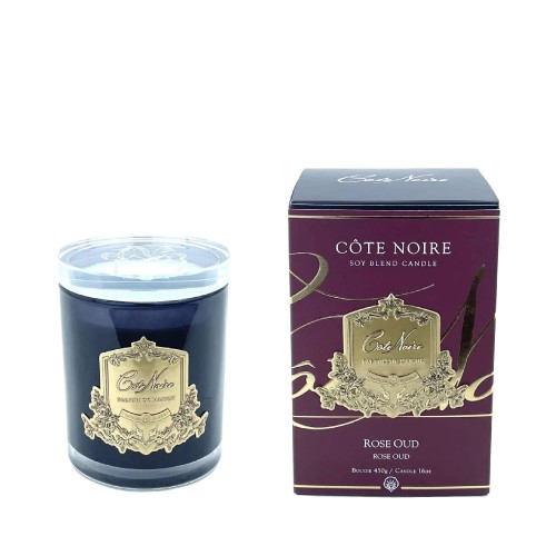 Аромасвічка Cote Noire 450г Троянда Oud з кришталевою кришкою