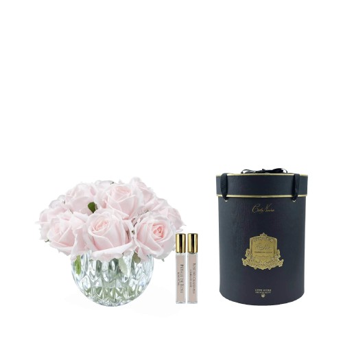 Аромадифузор Cote Noire Luxury Grand 13 троянд ніжно-рожевих у прозорій вазі 2 парфуми