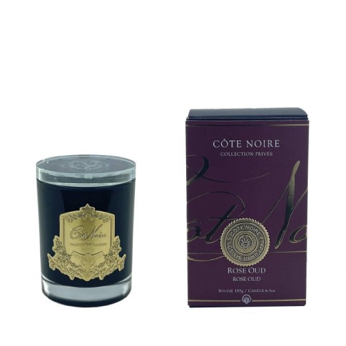 Аромасвічка Cote Noire 185г Антична троянда золото з кришталевою кришкою