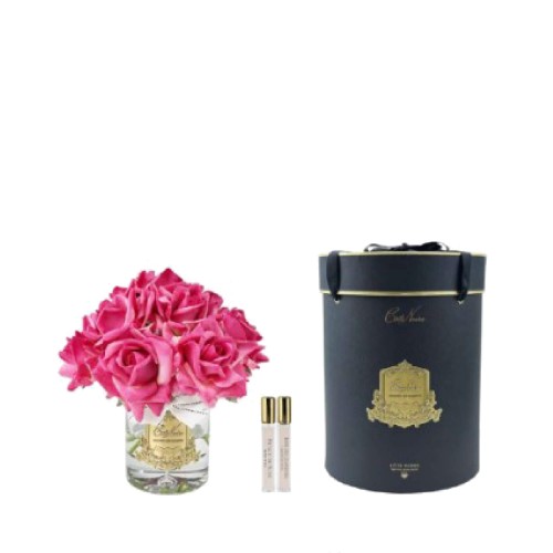 Аромадифузор Cote Noire Luxury Grand 13 пурпурових троянд у прозорій вазі 2 парфуми срібло