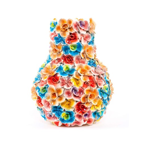 Ваза керамічна ZELENA Квіти різнокольорові В49