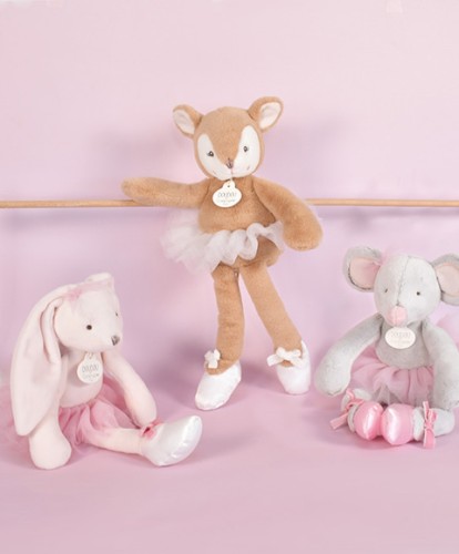 Мягкая игрушка Кролик-балерина DouDou розовый В30