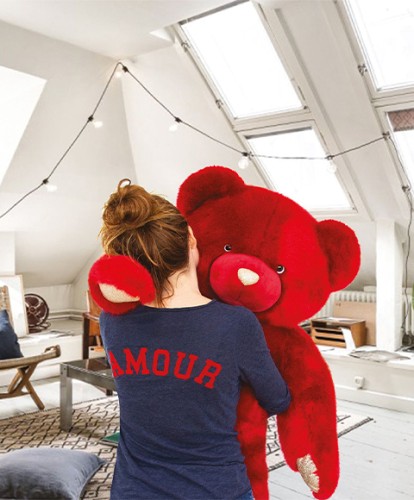 Плюшевий ведмедик DouDou Les Ours червоний В120