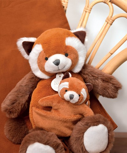 М'яка іграшка Панда червона з малюком DouDou В25