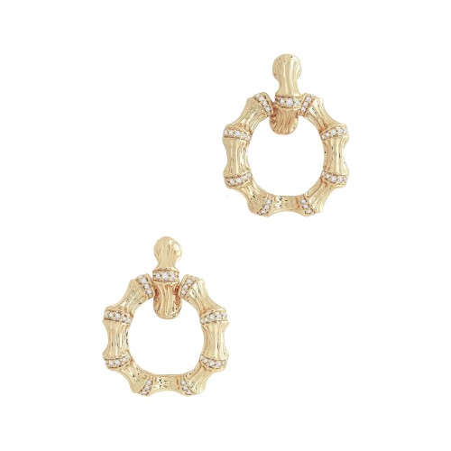 Сережки Anabel Aram Bamboo Double Hoop золотые