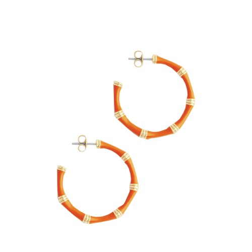 Сережки Anabel Aram Bamboo Hoop оранжевые