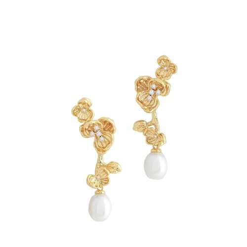 Сережки Anabel Aram Orchid з перлинами