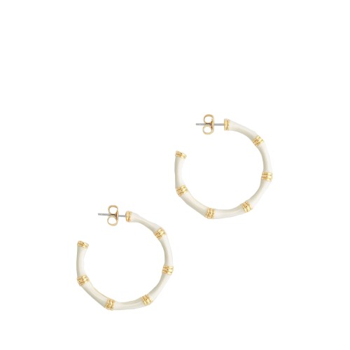 Сережки Anabel Aram Bamboo Hoop молочні