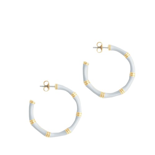 Сережки Anabel Aram Bamboo Hoop світло-блакитні