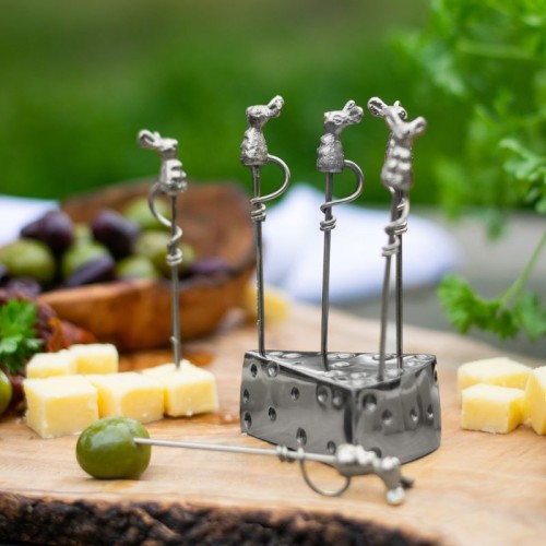 Шпажки металлические Culinary Concepts Мышки на сыре серебряные