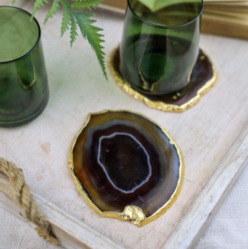 Костеры из натурального агата Culinary Concepts коричневые х2