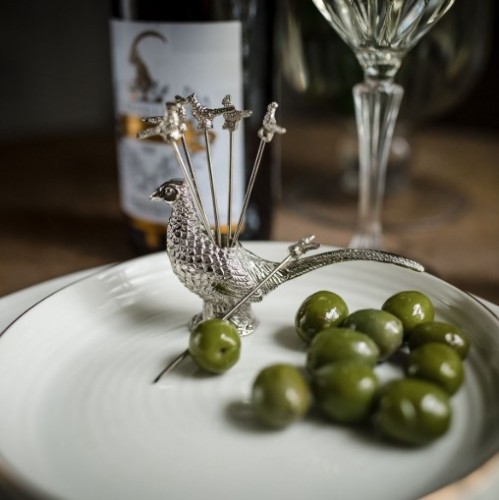 Шпажки металлические Culinary Concepts для оливок с холдером Фазан