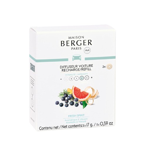 Запасной блок в аромадиффузор для авто Maison Berger х2 Fresh Spirit