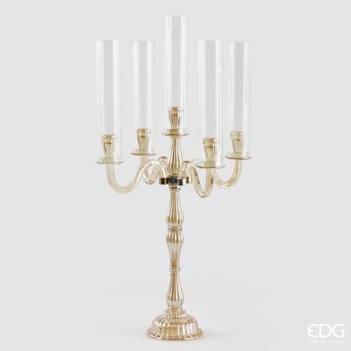 Подсвечник EDG Crystal на 5 свечей амбр В81