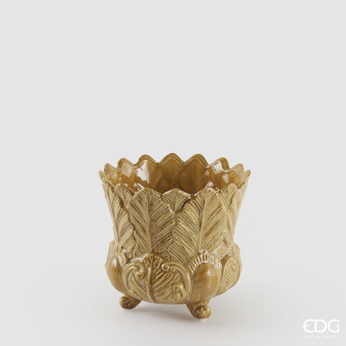 Горшок керамический EDG Листья оливковые В15