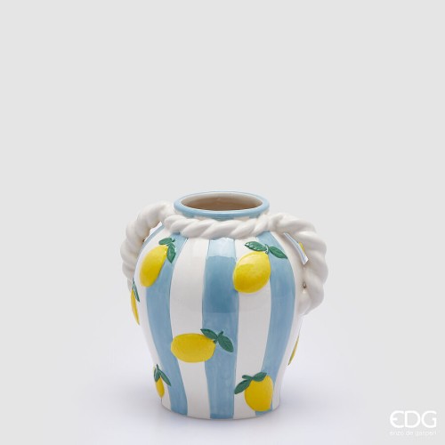 Ваза керамічна EDG Лимони блакитна В20